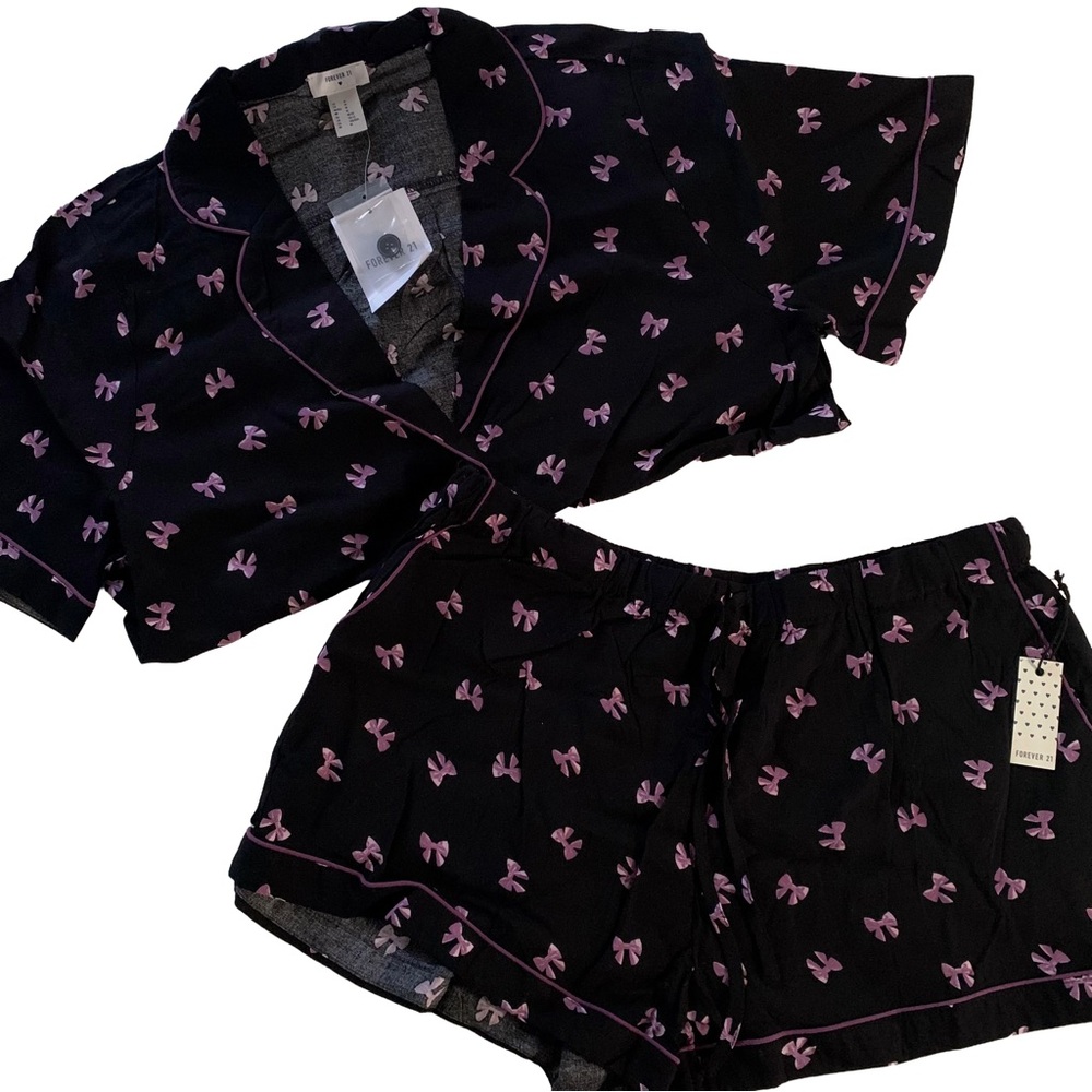 Forever 21 Pink Bow Pajama Set